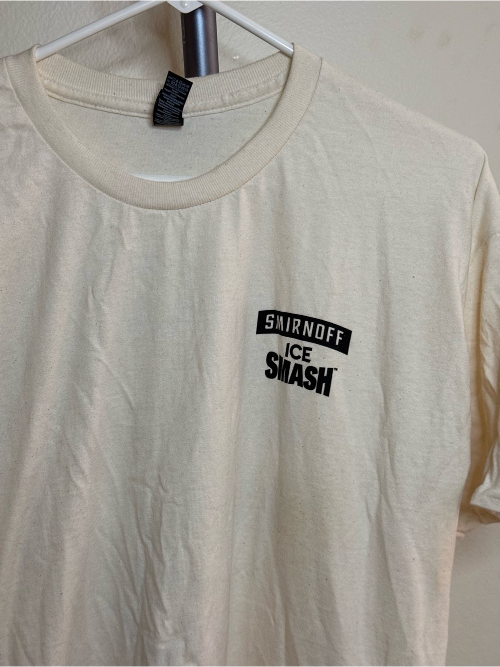 Smirnoff Ice Smash Logo Gildan Cream Short-Sleeve T-Shirt with - Picture 2 of 8